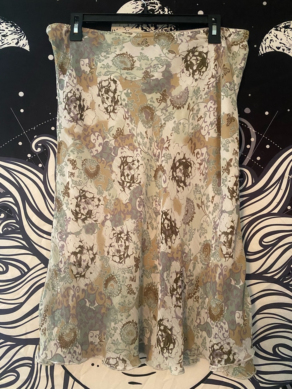 Colorful Floral Whimsical Fairycore Layered Wavy Hem Skirt